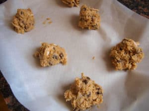 Scooping Quinoa Chocolate Chip Cookies Onto The Sheet | Mae's Menu