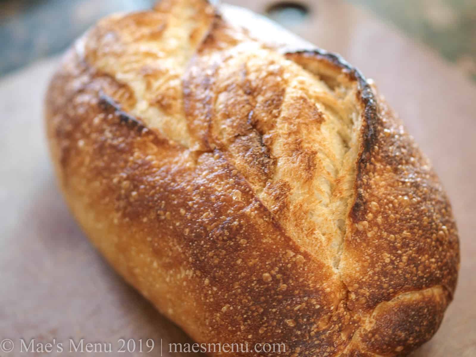 A loaf of sourdough bread.
