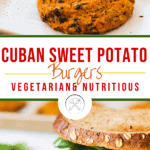 Pinterest pin for sweet potato & black bean burgers