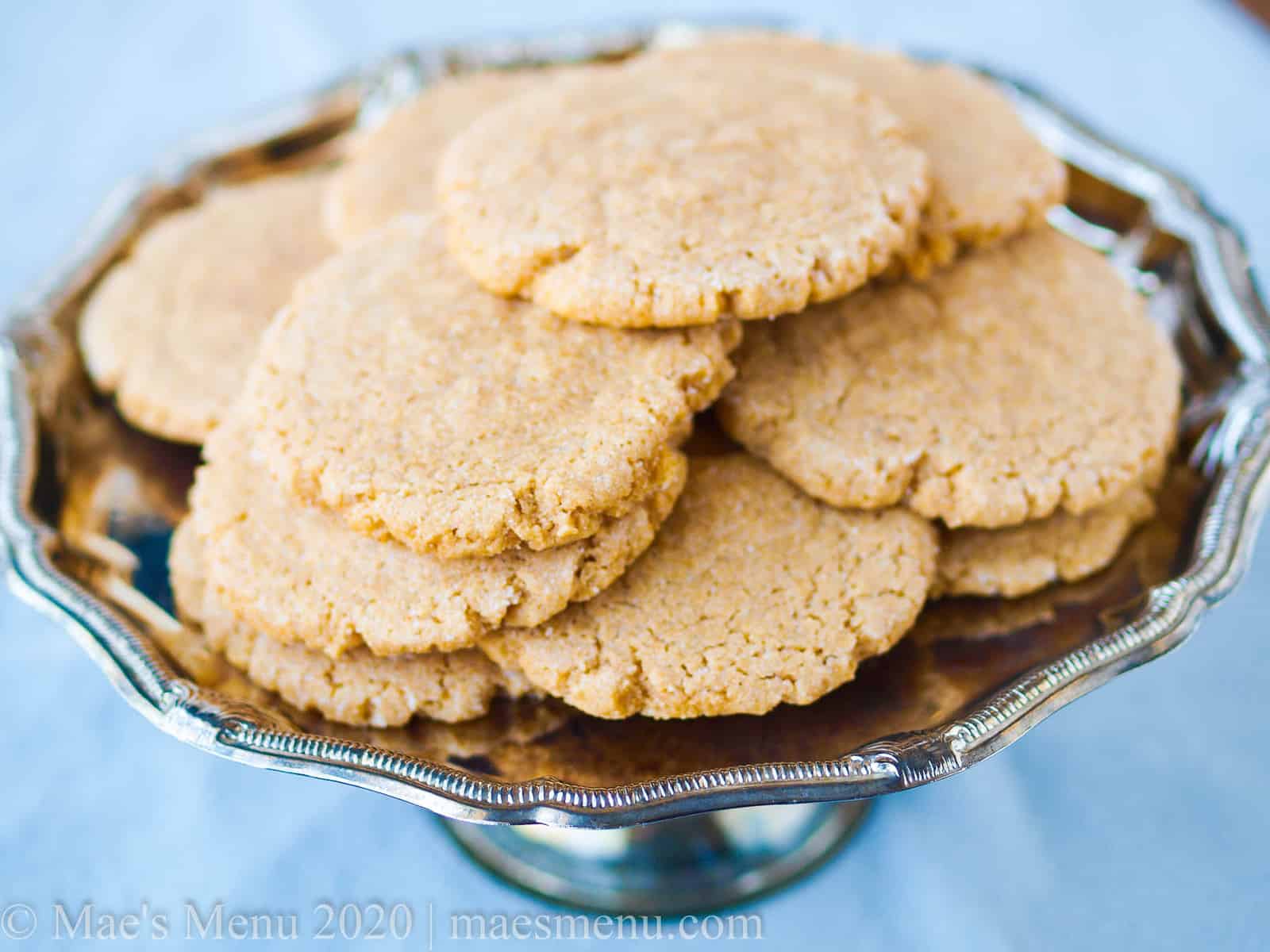A plate of whole wheat peanut butter cookies