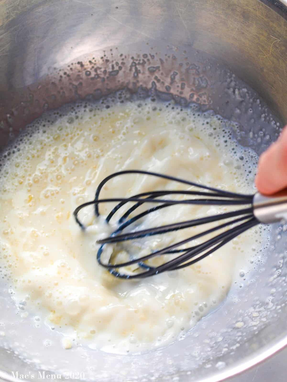 Whisking the wet ingredients together