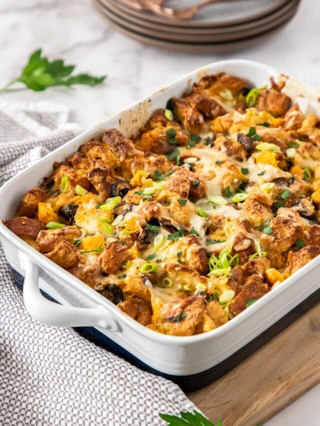 Savory Bread Pudding with Butternut Squash