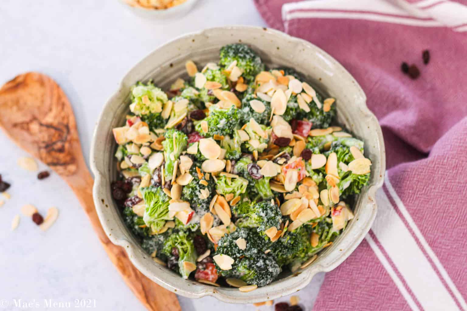 Broccoli Raisin Salad with Apples-Mae's Menu