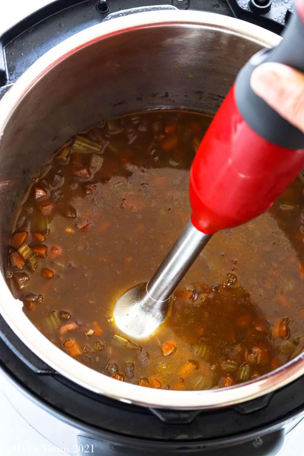 Blending bean soup in an Instant Pot