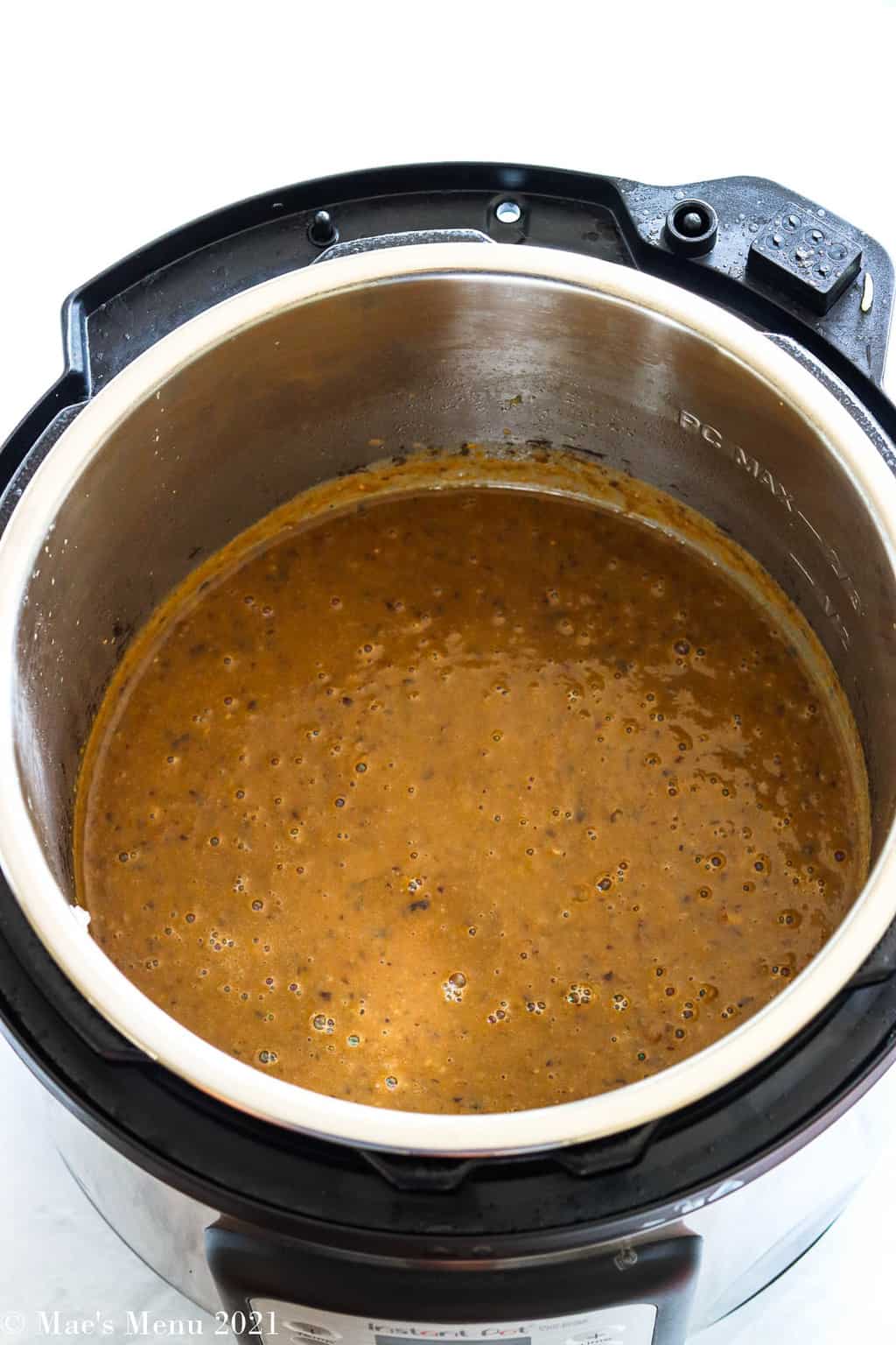 Blended bean soup in an Instant pot