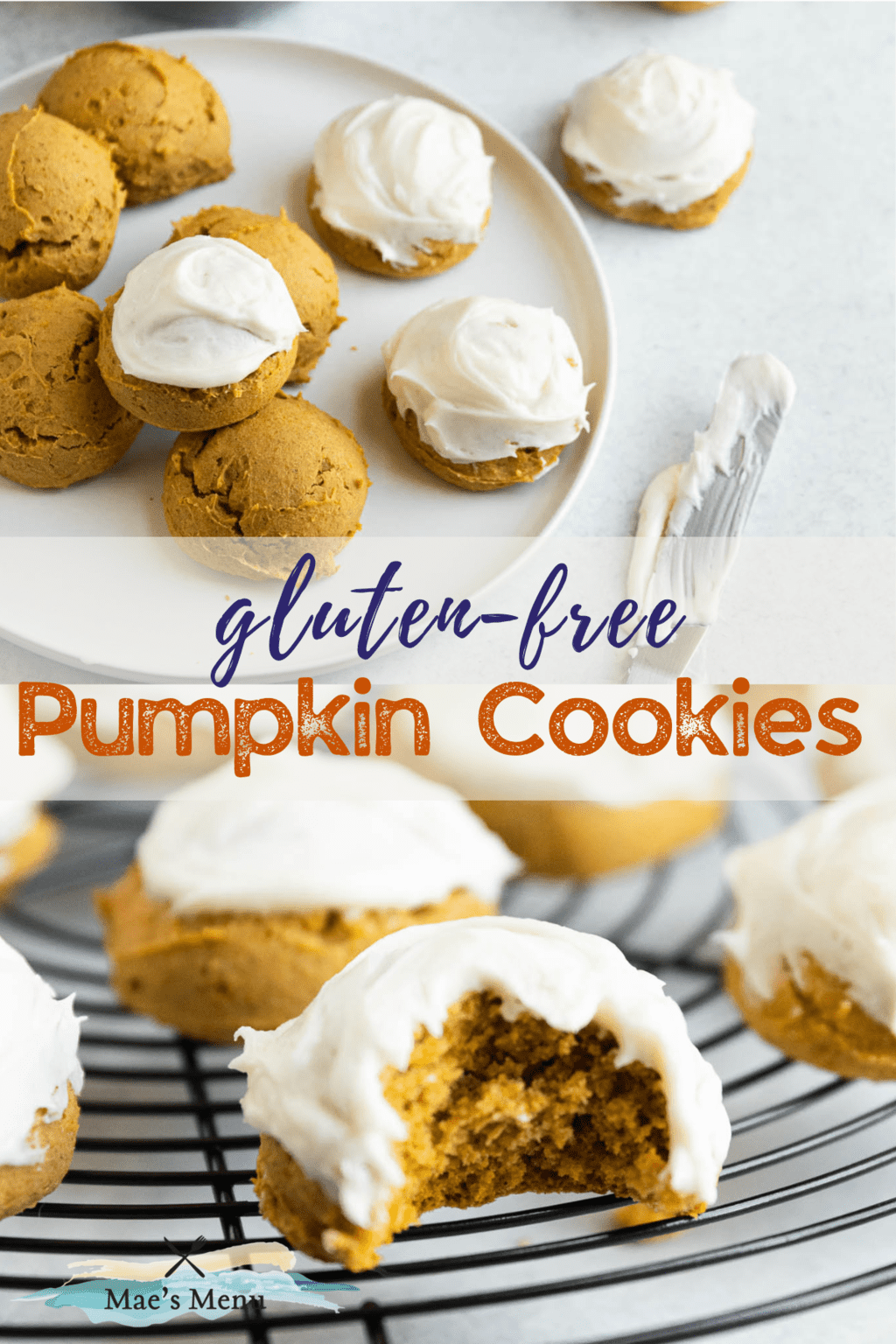 A pinterest pin for gluten-free pumpkin cookies.