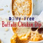 vertical pin for Dairy-free buffalo chicken dip with text overlay.