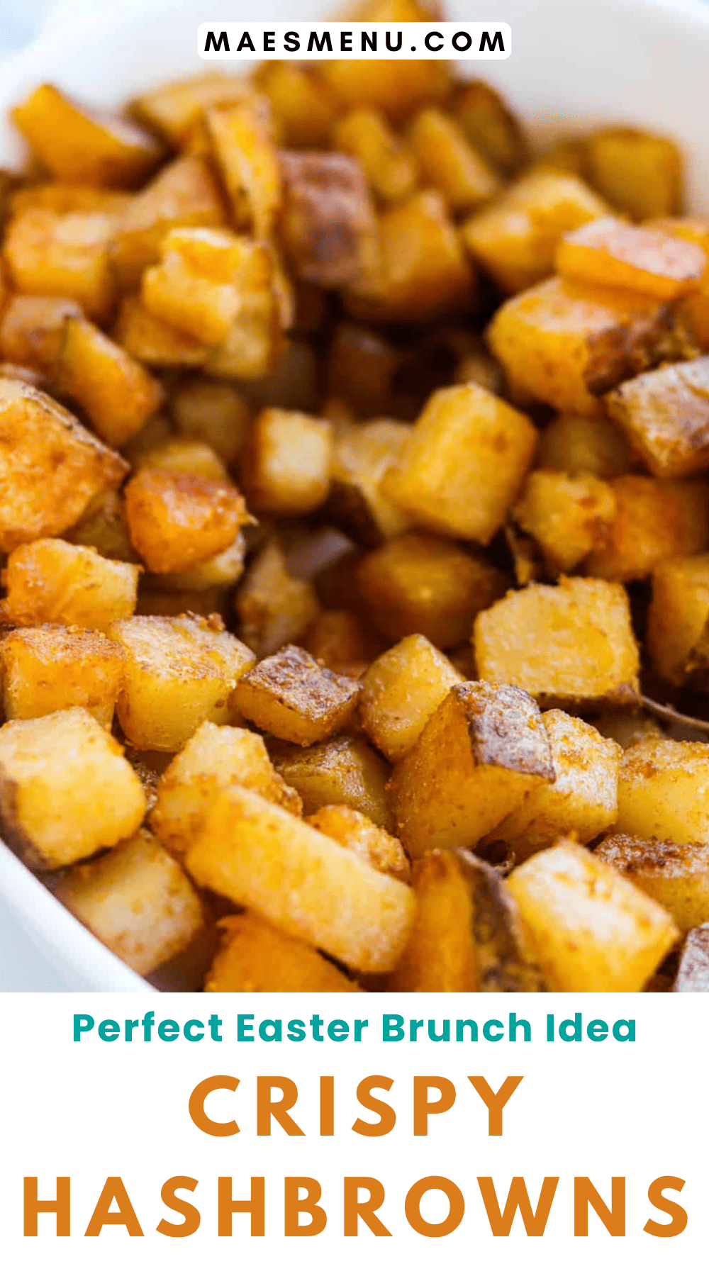 A pinterest pin for spiced hash browns.