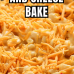 A pinterest pin for healthy mac and cheese bake