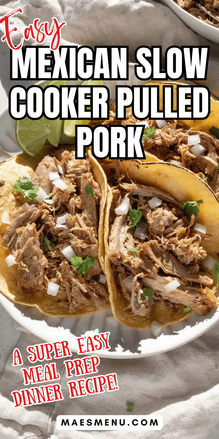 A pinterest pin for mexican slow cooker pulled pork