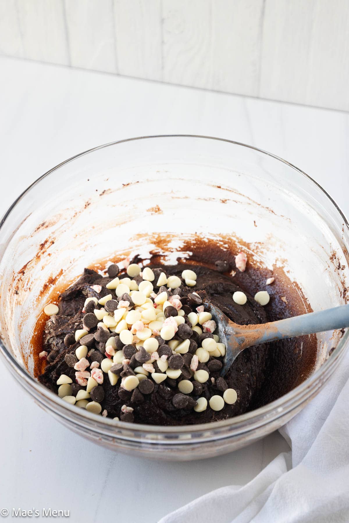 The brownie baker with the peppermint chip mix.